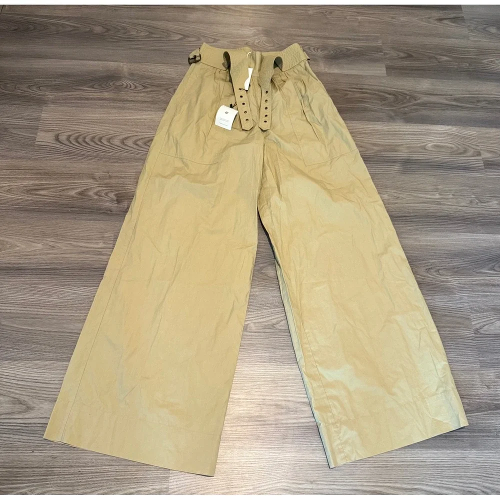 Ulla Johnson Leo Wide Leg Belted Trouser Pant NWT Women's size 0 Lightweight